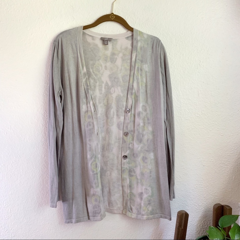 J.Jill long silk cotton cashmere cardigan
